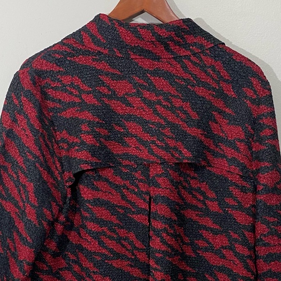 Chico’s Traveler Collection Crinkle Textured Animal Print Jacket Blazer Size L - Picture 7 of 12